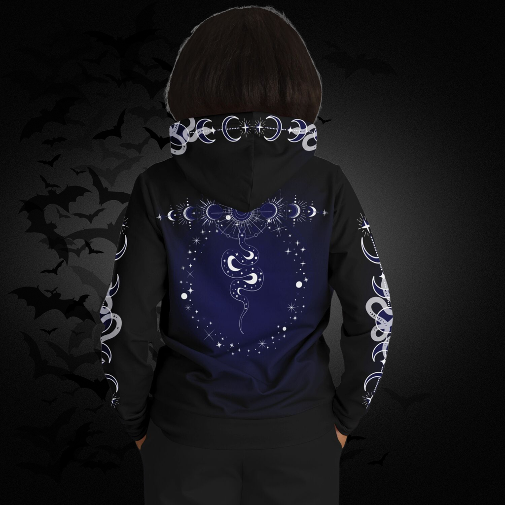 Celestial Serpent All Over Print Hoodie – Midnight Navy