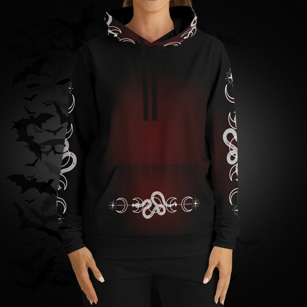 Celestial Serpent All Over Print Hoodie – Crimson