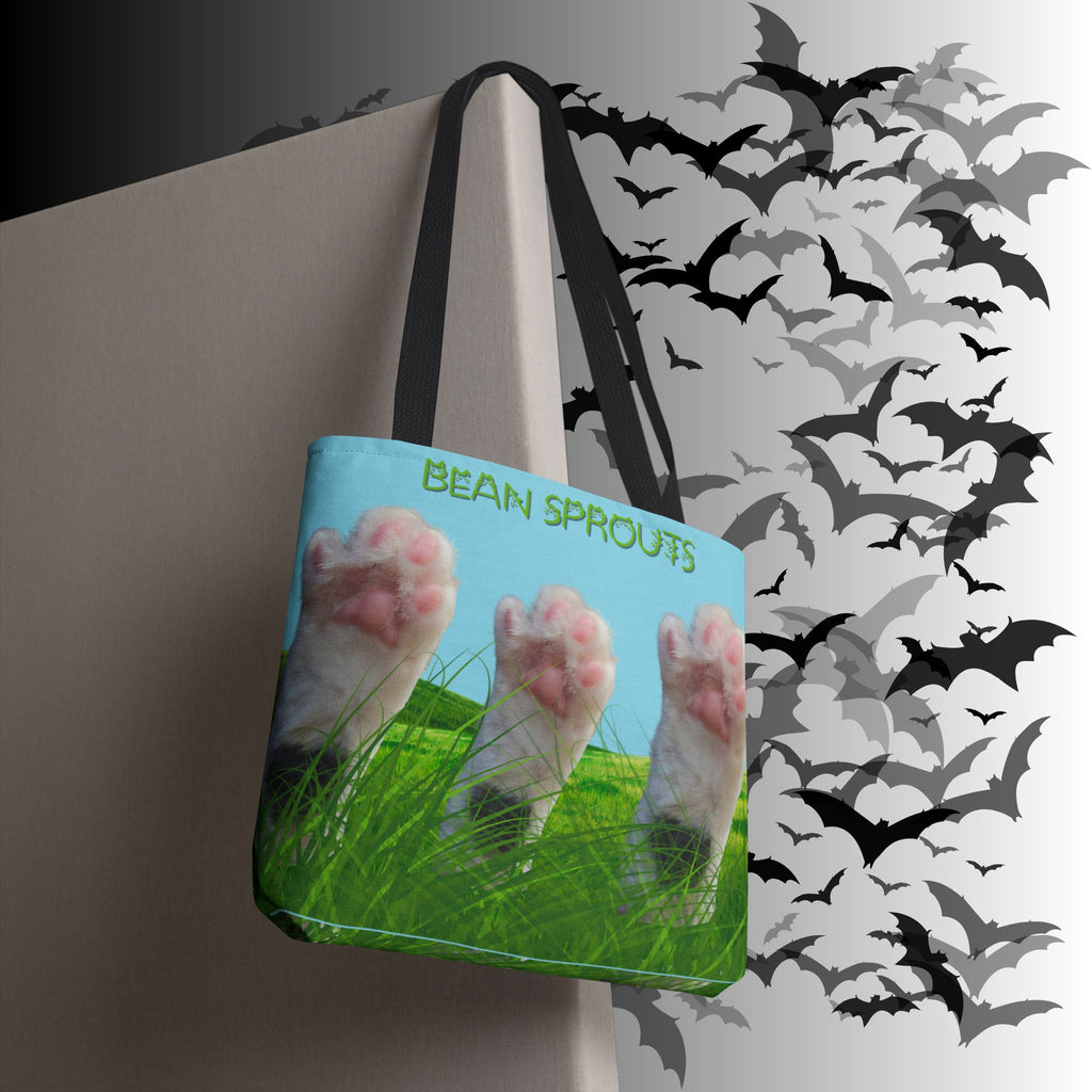 "Bean Sprouts" Cat Paws Tote Bag — Funny Cat Lover Gift