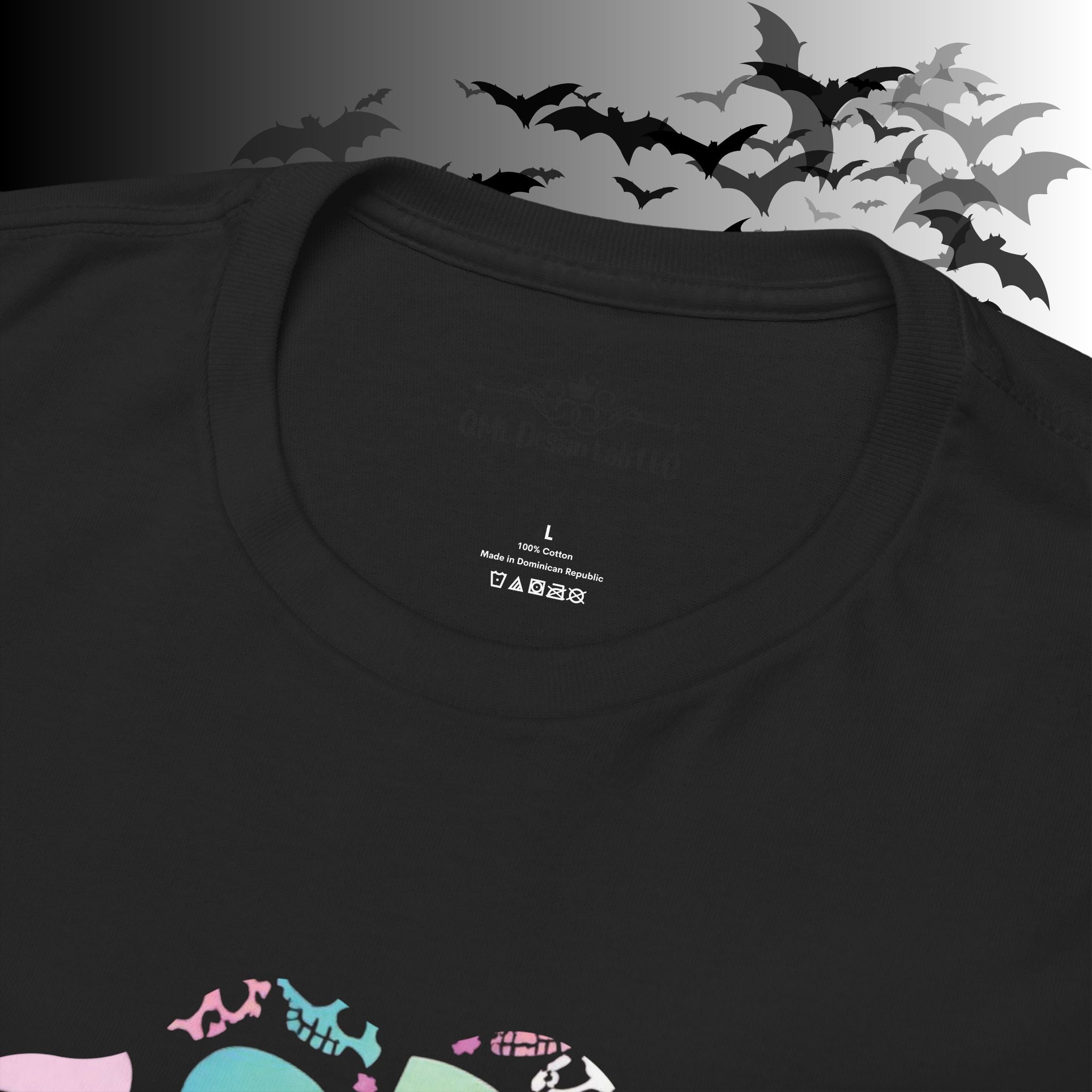 Pastel Goth Raven & Skull Mandala T-Shirt — Gothic Corvid Tee