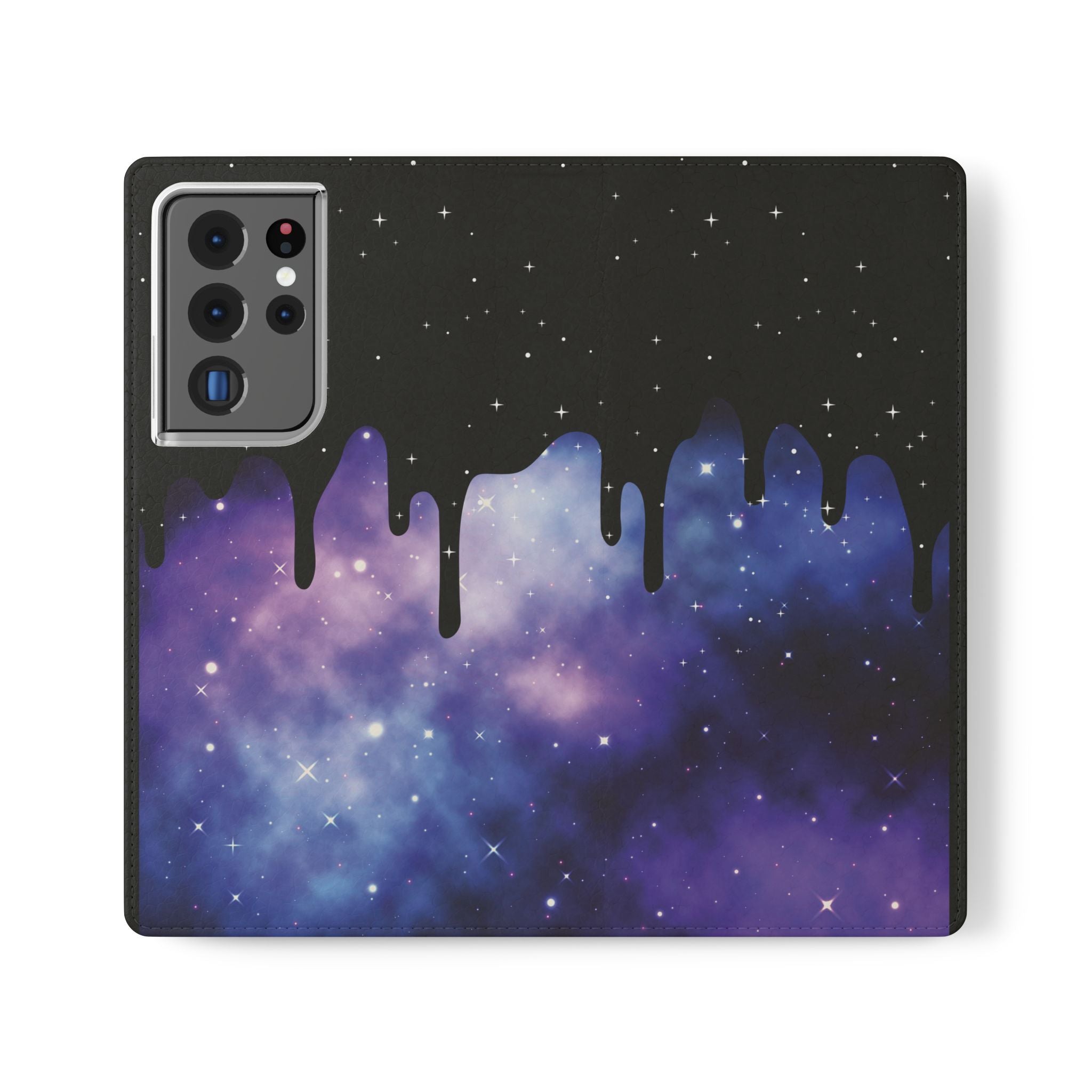 Pastel Goth Drippy Galaxy Flip Wallet Phone Case - Wallet Case for Samsung and iPhone - Gothic Style Wallet Phone Cases