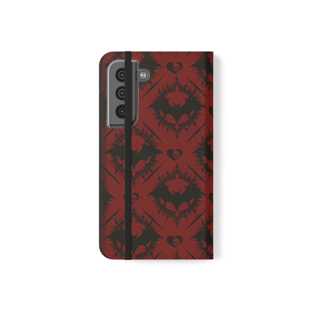 Copy of Gothic Bat Wallet Flip Case - Elegant Goth Phone Wallet - Bat Pattern Flip Case - Gothic Phone Case - Stylish Wallet Phone Case