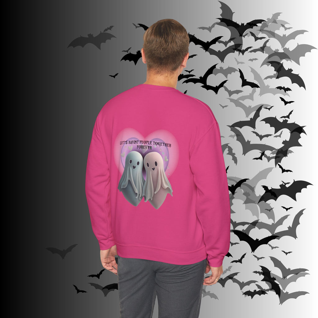 Let's Haunt People Together Forever Crewneck Sweatshirt — Gothic Valentine's Couples Ghost