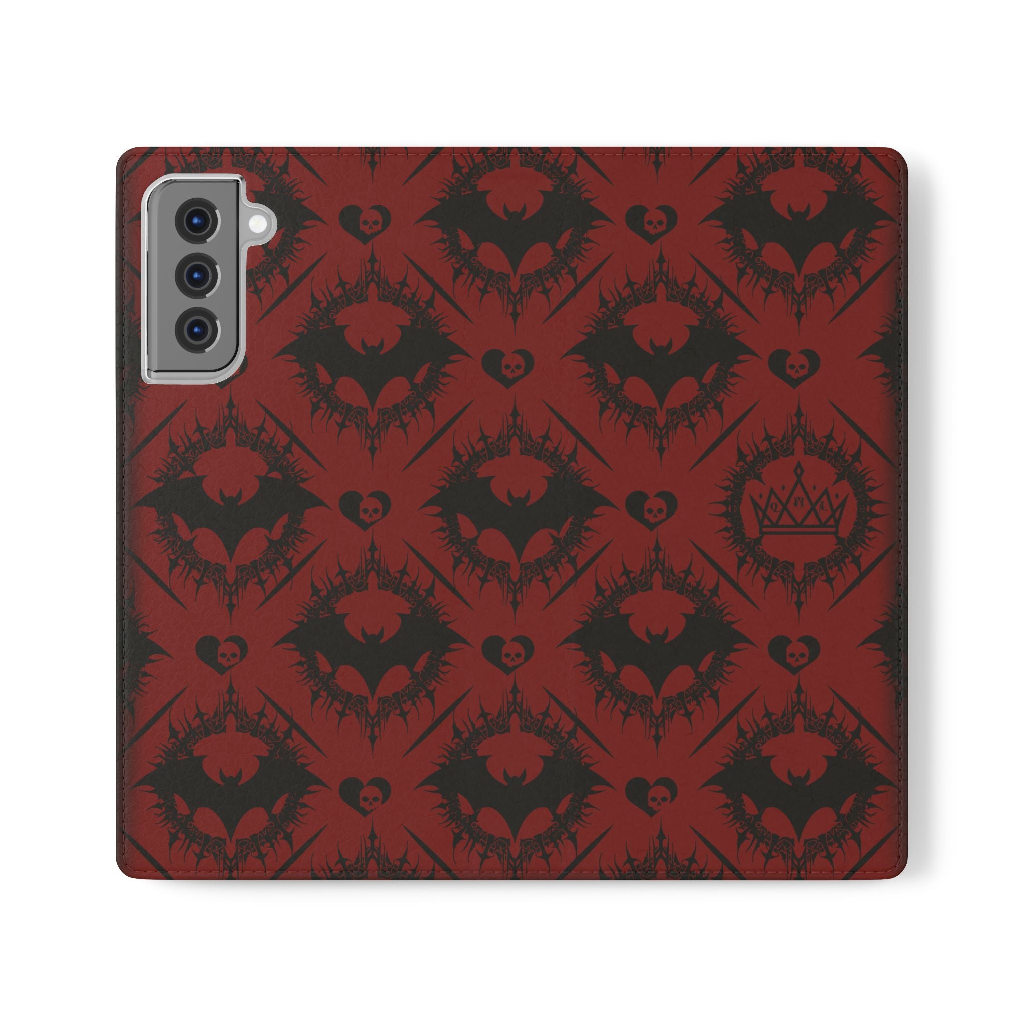 Copy of Gothic Bat Wallet Flip Case - Elegant Goth Phone Wallet - Bat Pattern Flip Case - Gothic Phone Case - Stylish Wallet Phone Case