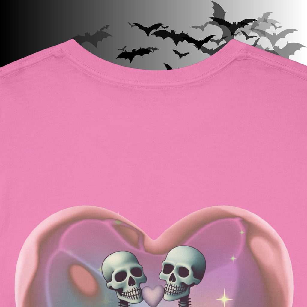 "Love You Forever" Gothic Skeleton Couples T-Shirt — Goth Valentine's Day Matching Tee