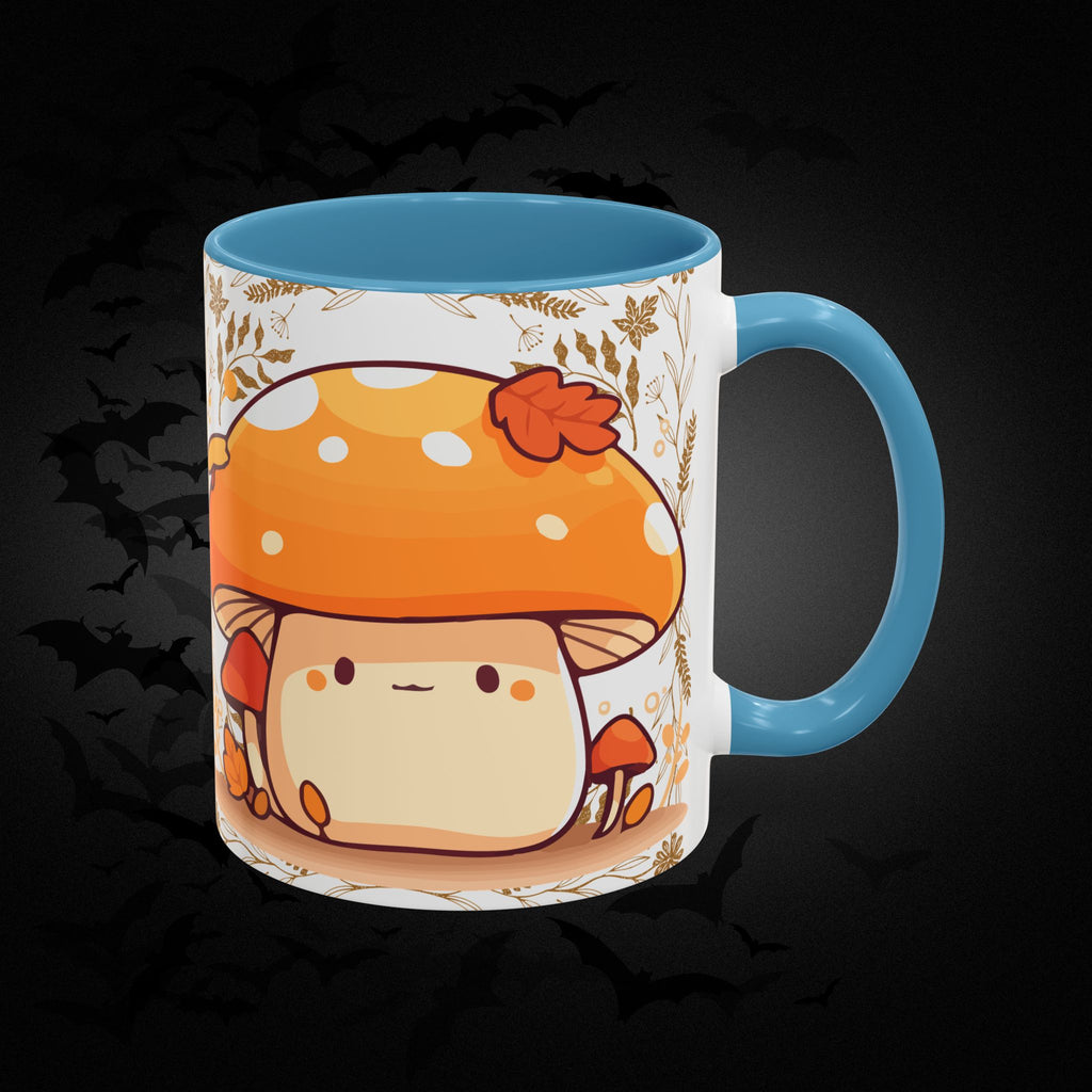Autumn Mushroom Cute Coffee Mug — Fall Kawaii Accent Mug (11/15oz)