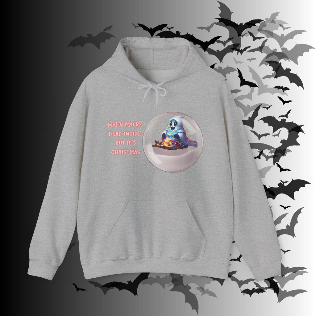 When You're Dead Inside But It's Christmas Hoodie — Ghost Snow Globe Pullover