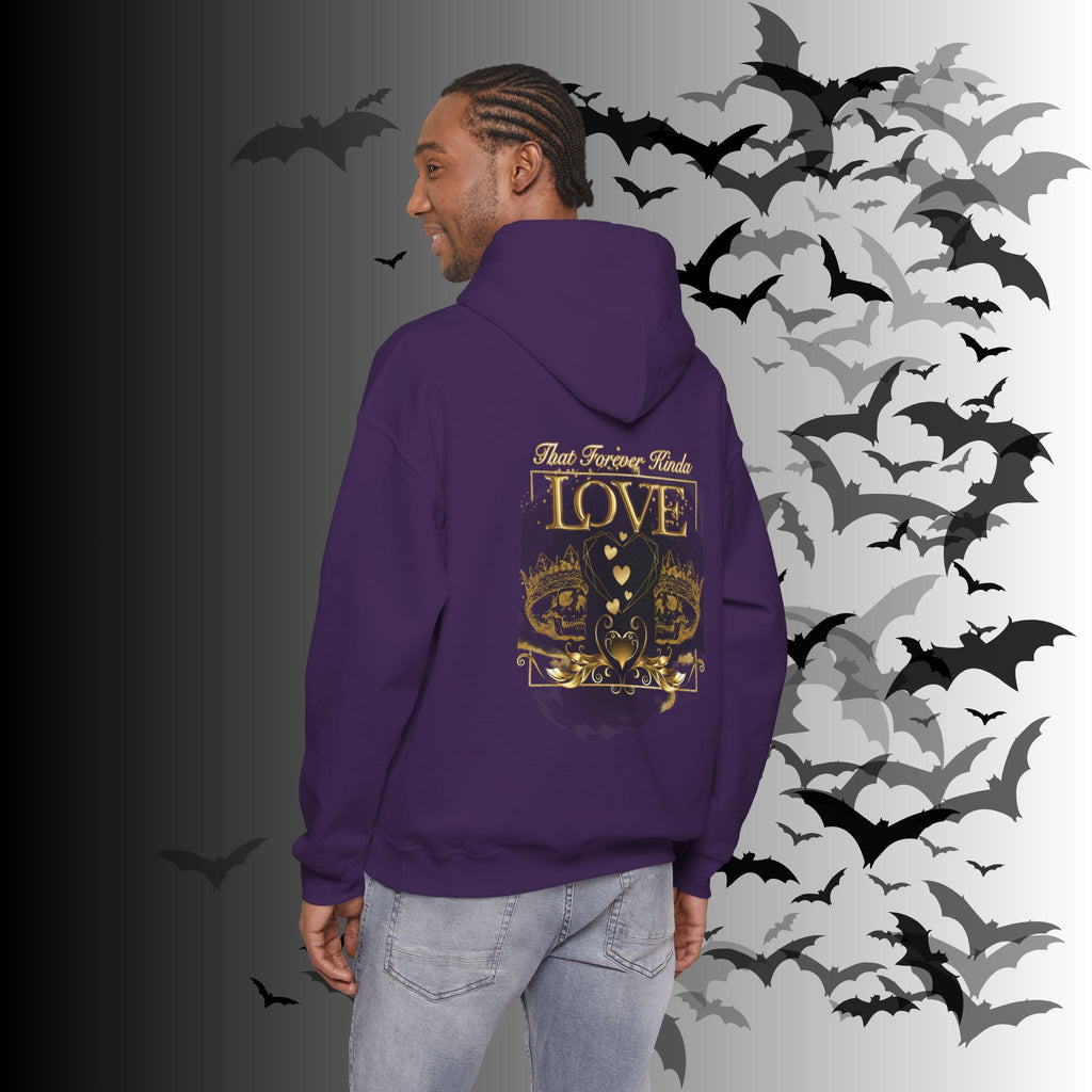 That Forever Kinda Love Hoodie — Gothic Gold Skull Couples Pullover