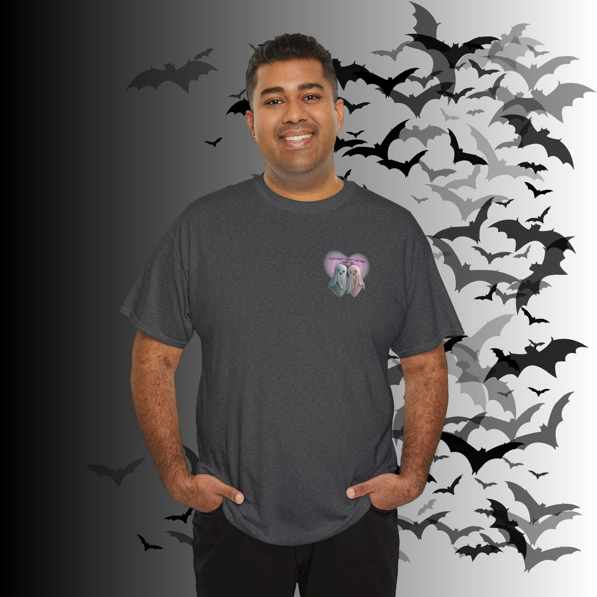 "Let's Haunt People Together Forever" Ghost Couples T-Shirt — Matching Halloween Tee