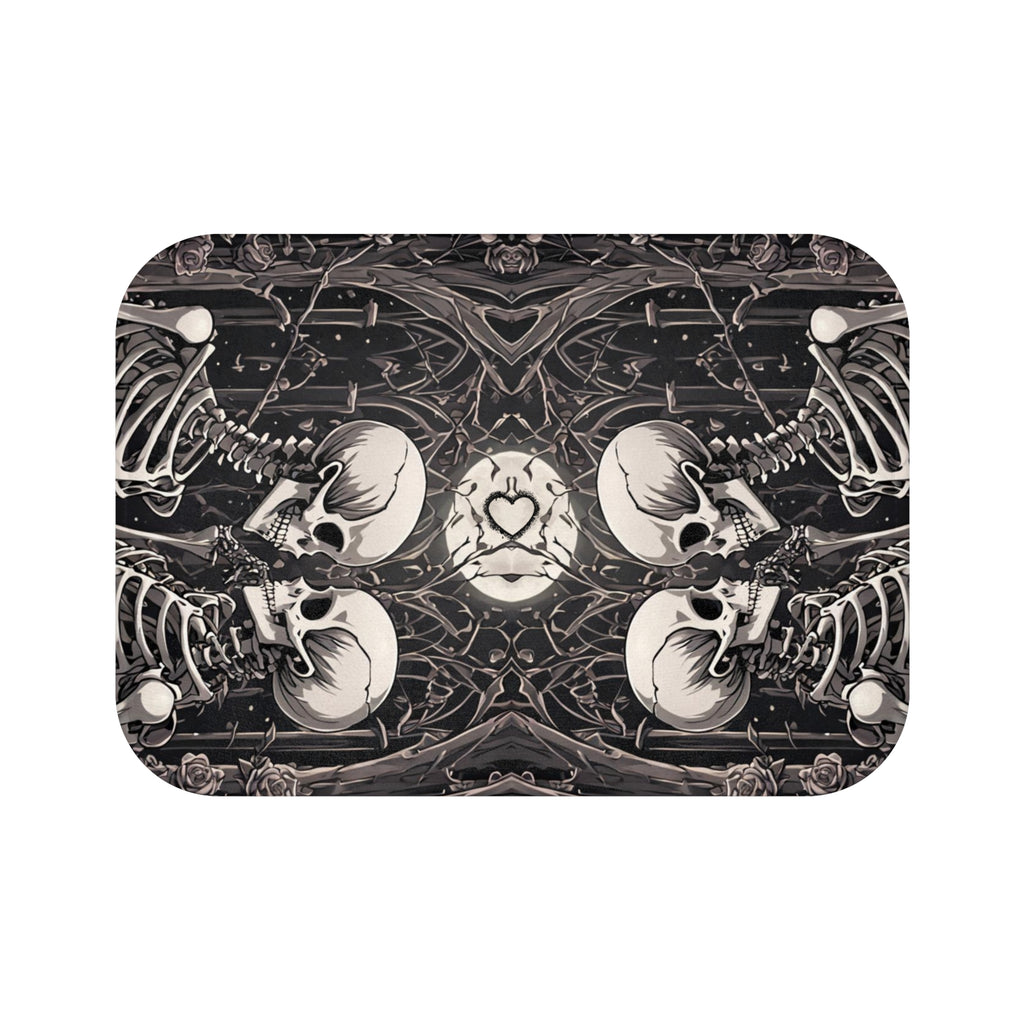 Skeleton Love Bath Mat — Gothic Dark Romance Valloween Bathroom Decor