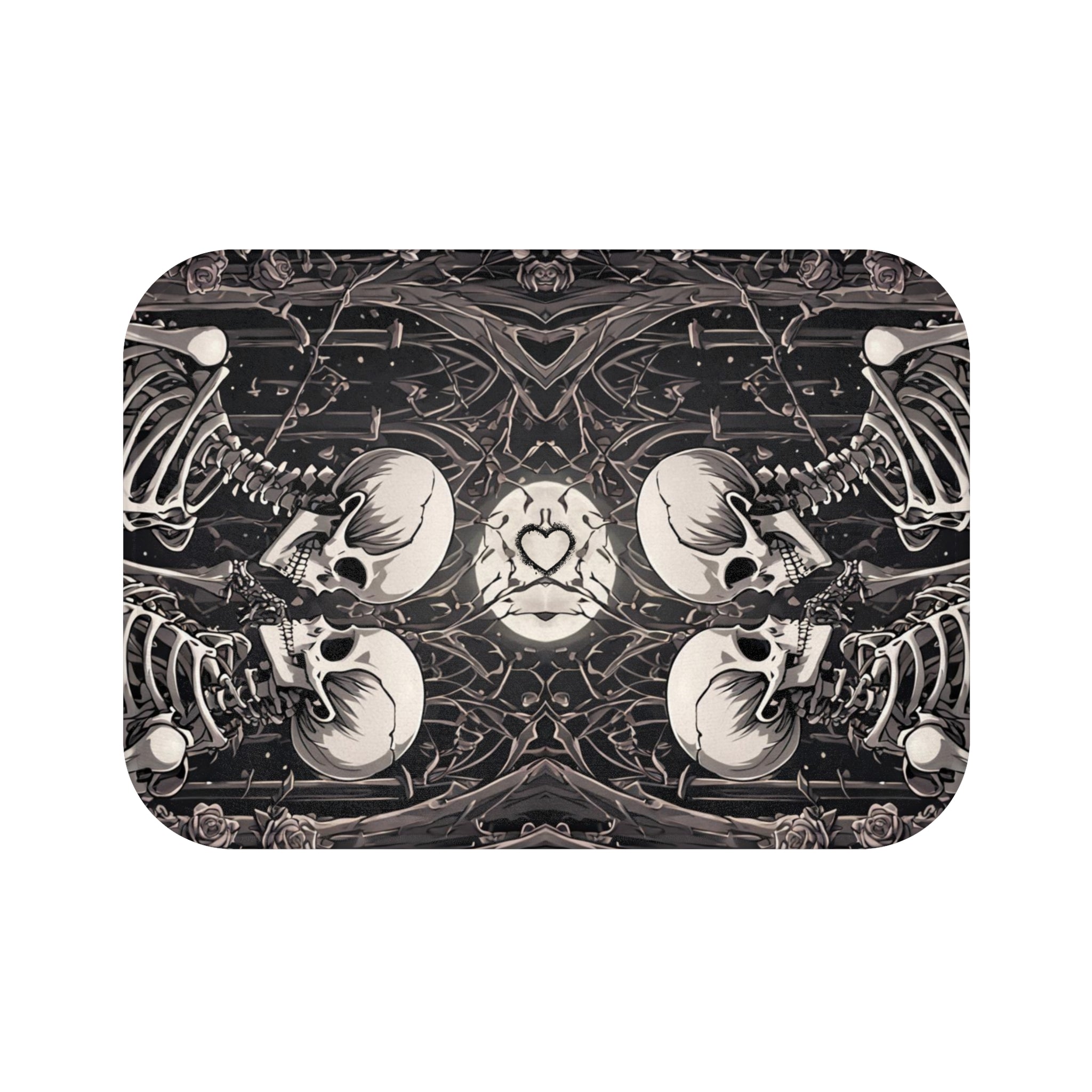 Skeleton Love Bath Mat — Gothic Dark Romance Valloween Bathroom Decor