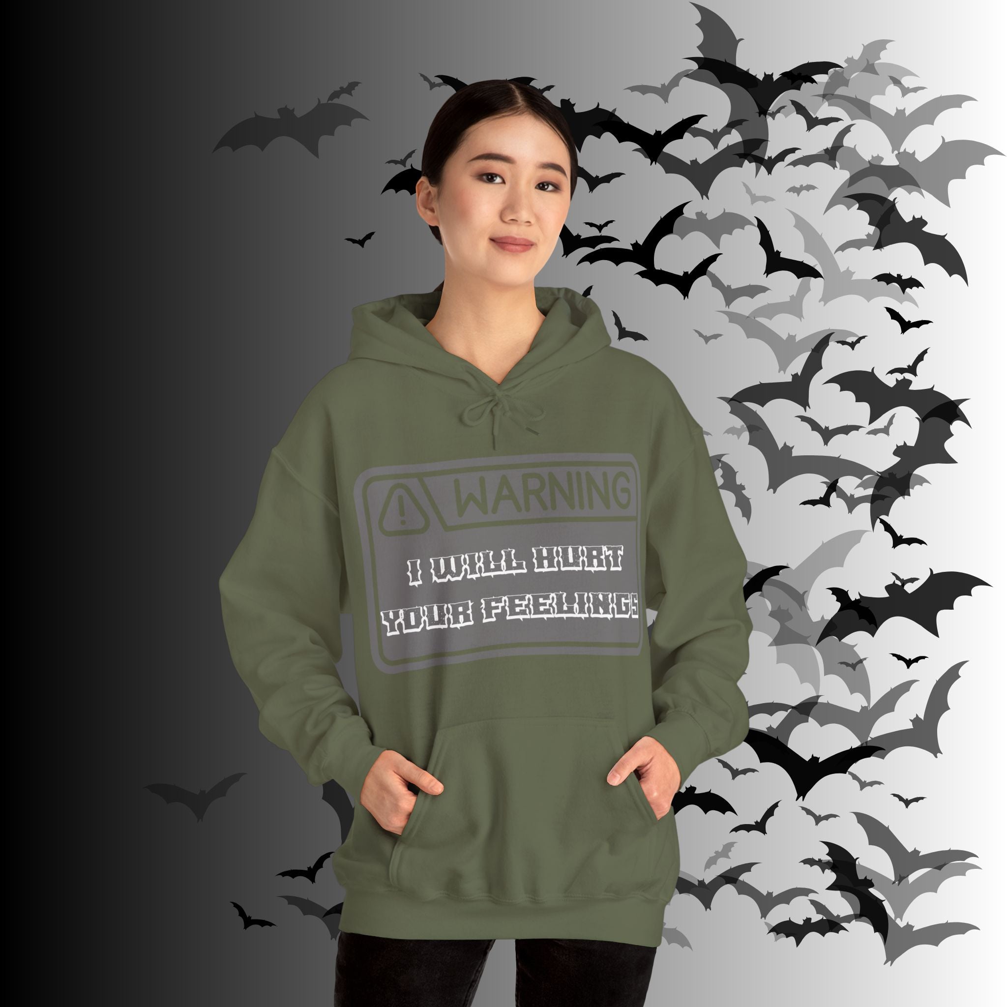 Warning I Will Hurt Your Feelings Hoodie — Funny Gothic Attitude Pullover