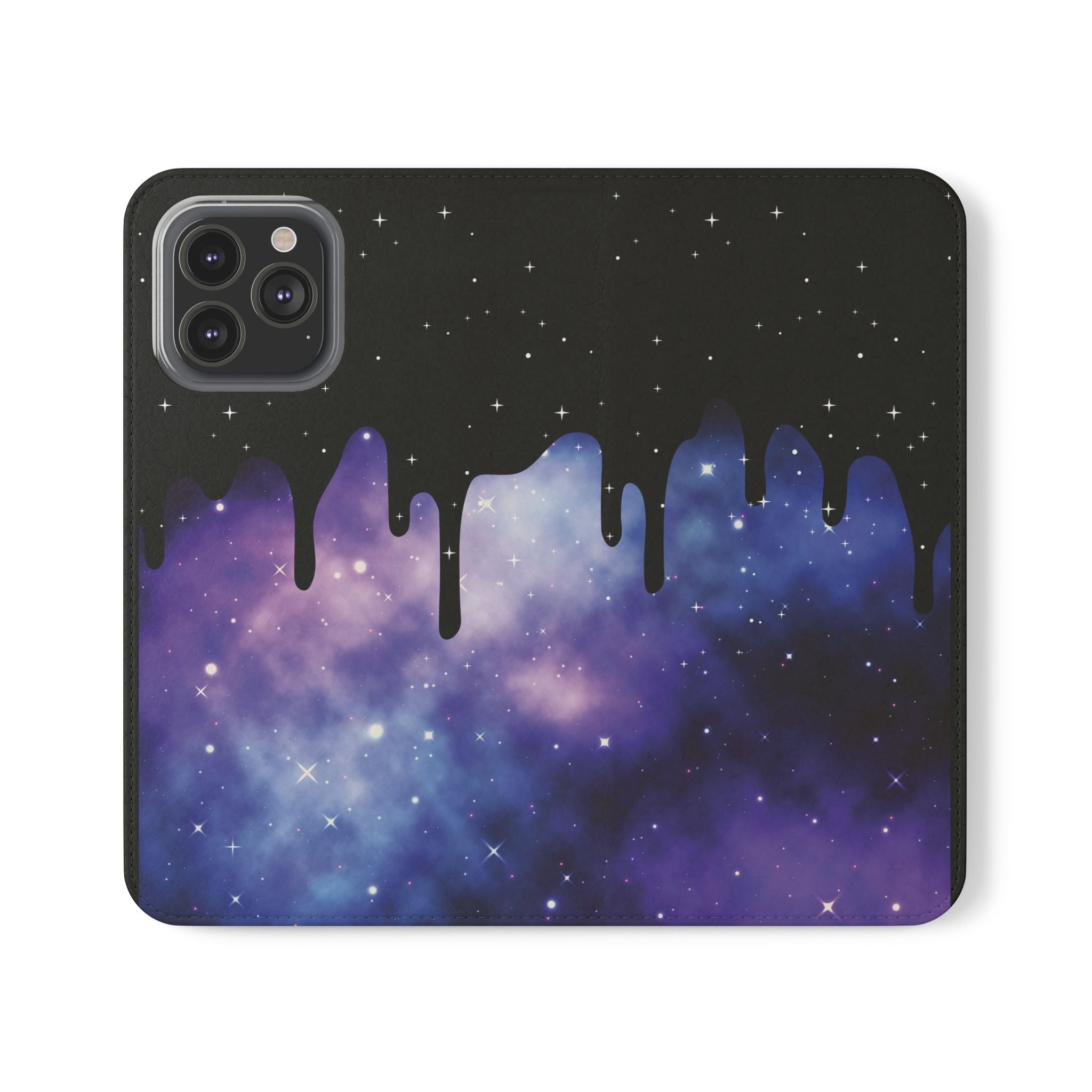 Pastel Goth Drippy Galaxy Flip Wallet Phone Case - Wallet Case for Samsung and iPhone - Gothic Style Wallet Phone Cases