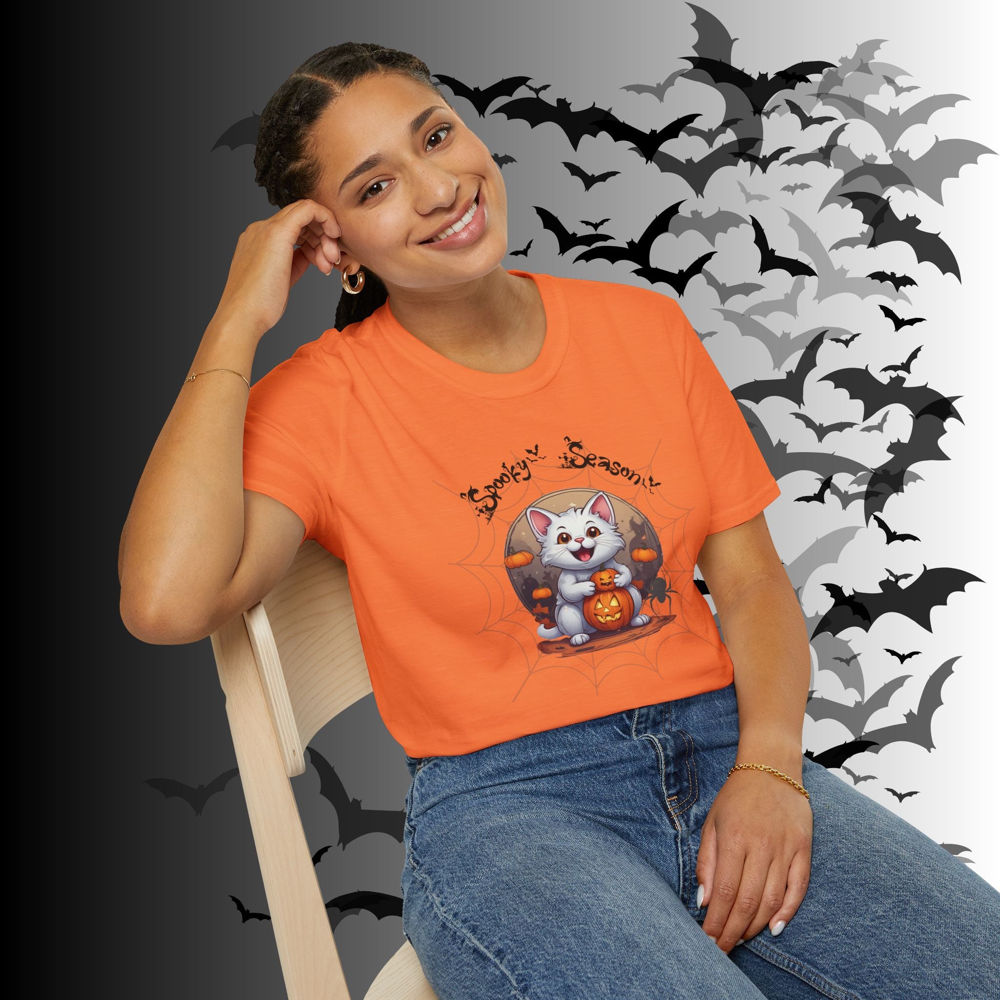 Spooky Season Kawaii Cat Halloween T-Shirt — Cat Lover Tee