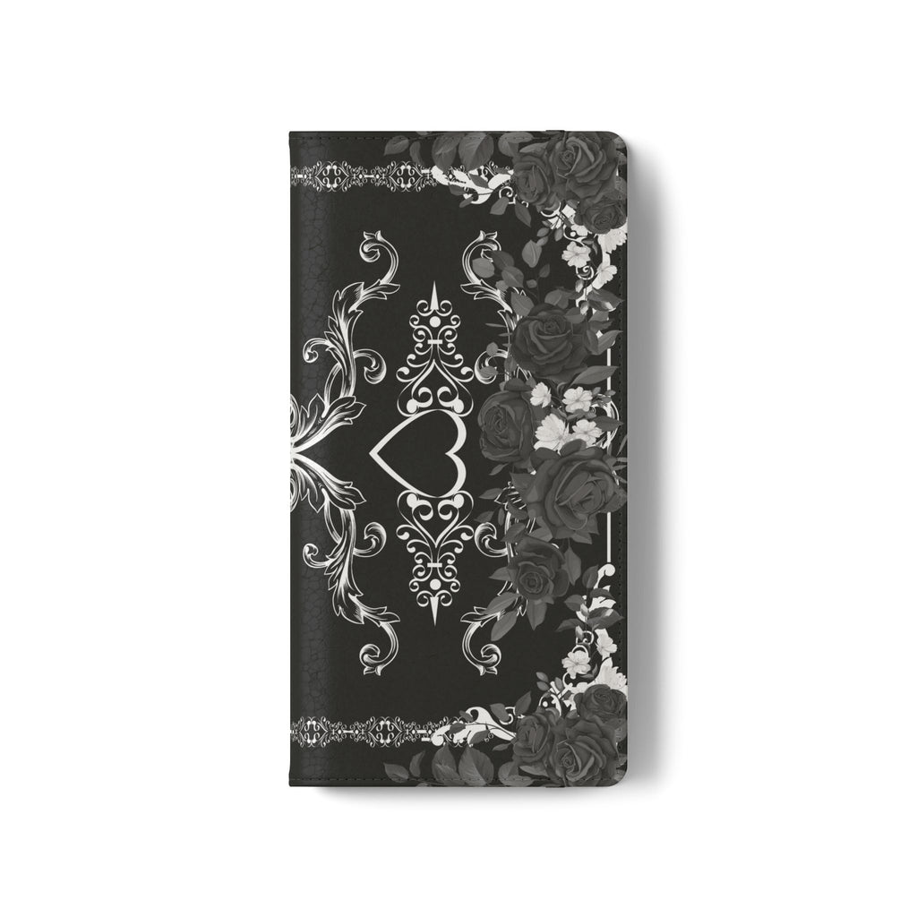 Romantic Goth Wallet Flip Case - Goth Botanical Phone Case