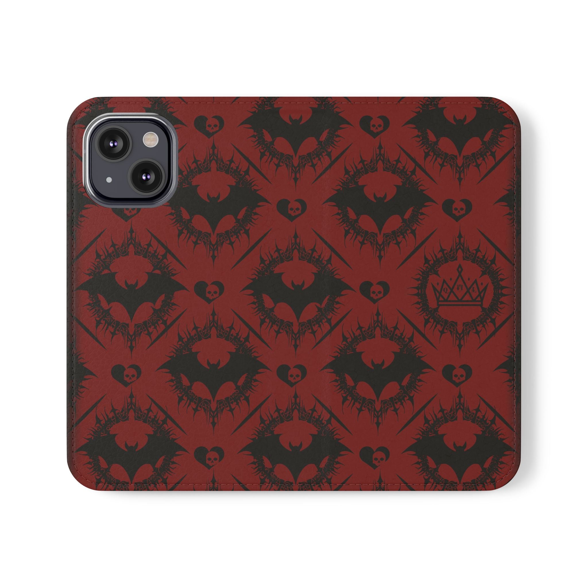Copy of Gothic Bat Wallet Flip Case - Elegant Goth Phone Wallet - Bat Pattern Flip Case - Gothic Phone Case - Stylish Wallet Phone Case