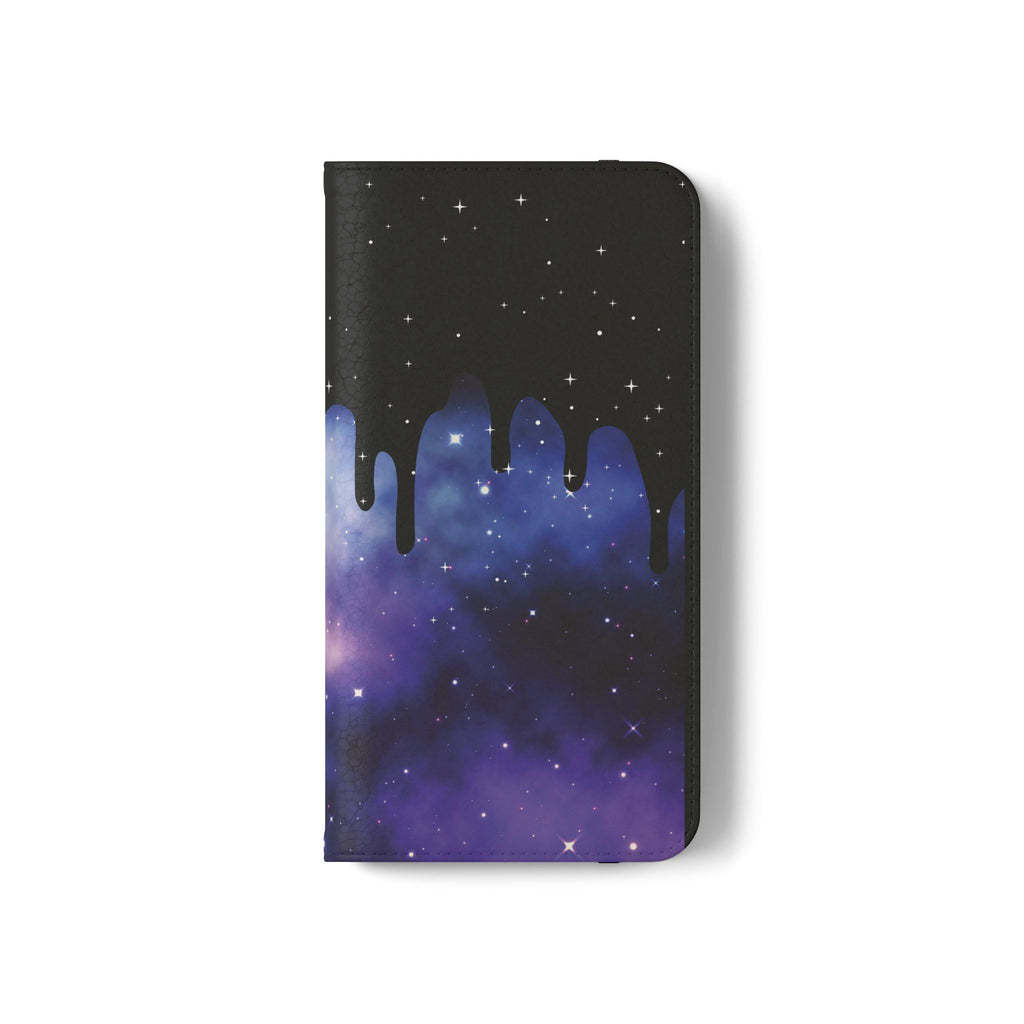 Pastel Goth Drippy Galaxy Flip Wallet Phone Case - Wallet Case for Samsung and iPhone - Gothic Style Wallet Phone Cases