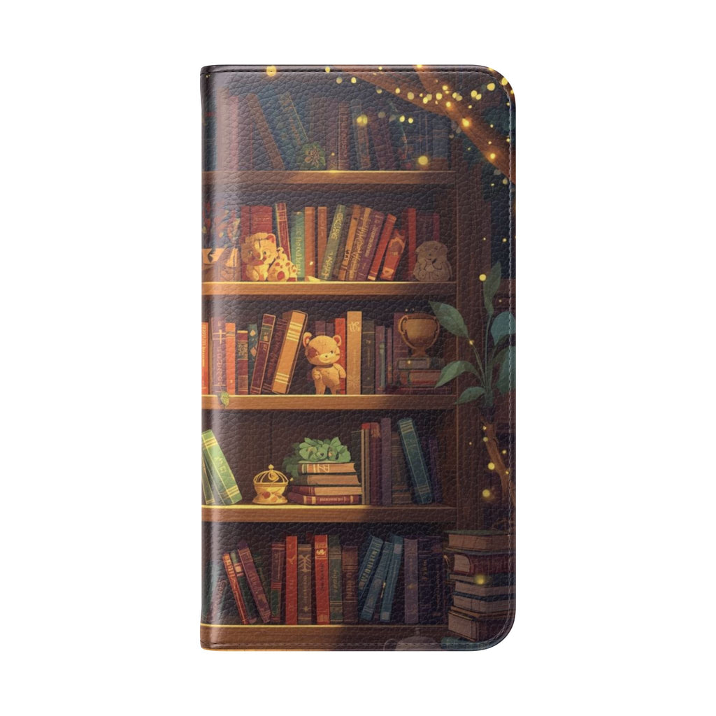 Whimsigoth Bookcase Wallet Flip Case - Romantasy Reader Phone Wallet - Book Pattern Flip Case - Bookish Phone Case