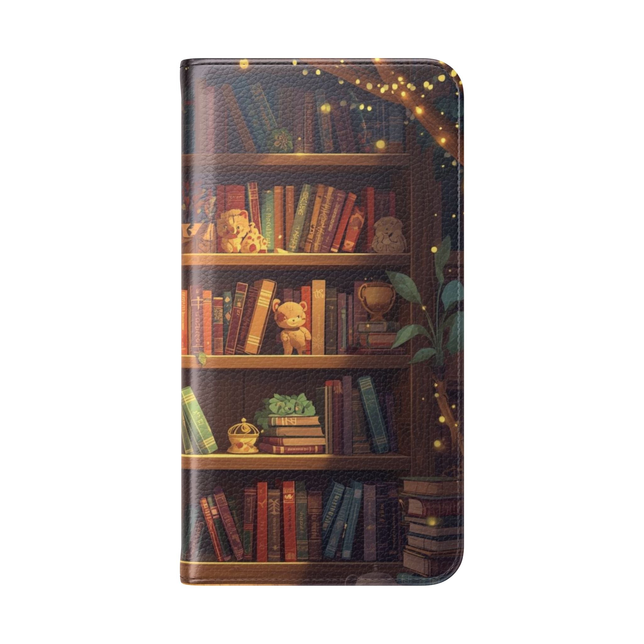 Whimsigoth Bookcase Wallet Flip Case - Romantasy Reader Phone Wallet - Book Pattern Flip Case - Bookish Phone Case