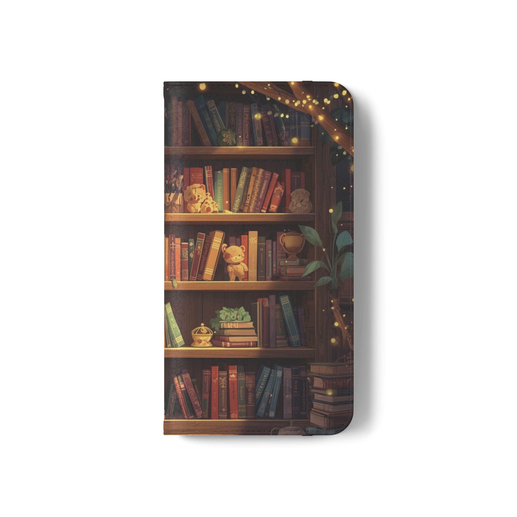 Whimsigoth Bookcase Wallet Flip Case - Romantasy Reader Phone Wallet - Book Pattern Flip Case - Bookish Phone Case