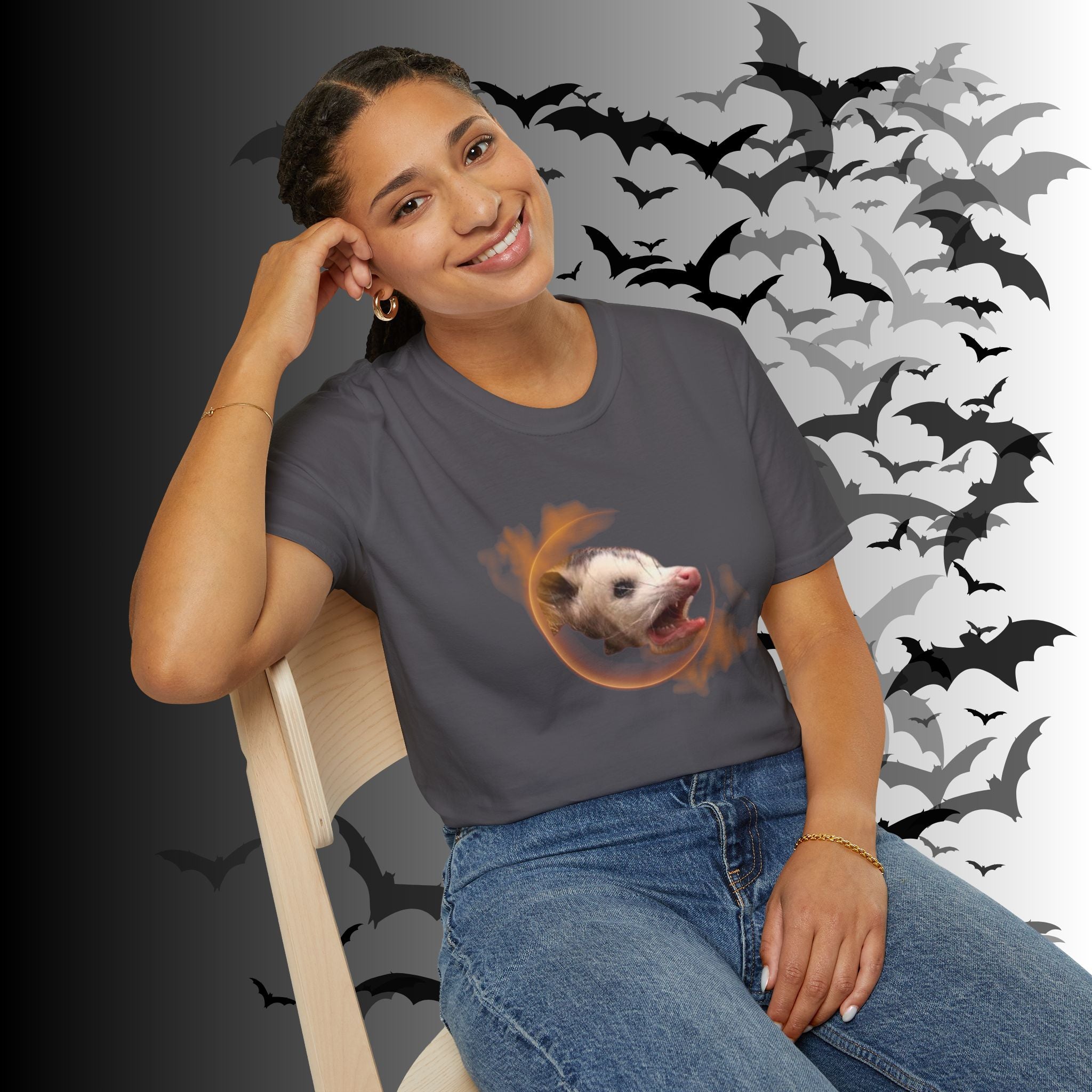 Gothic Screaming Possum T-Shirt — Edgy Humor Tee