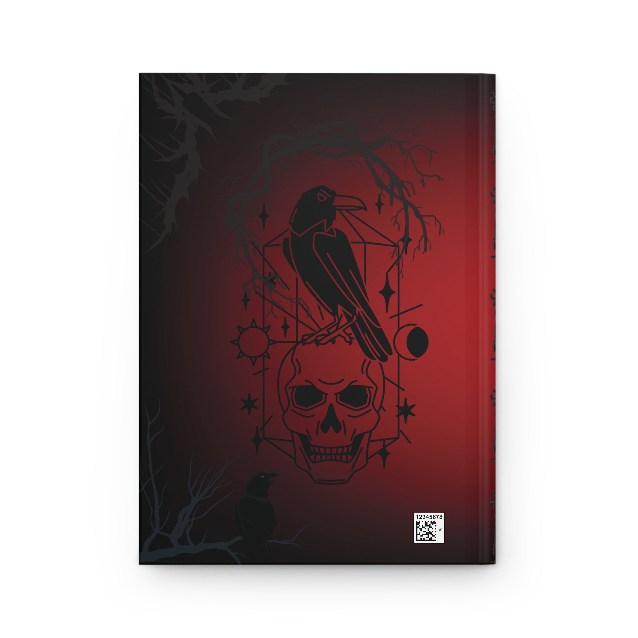 Gothic Raven & Skull Journal — Crimson Dark Academia Hardcover Spell Book
