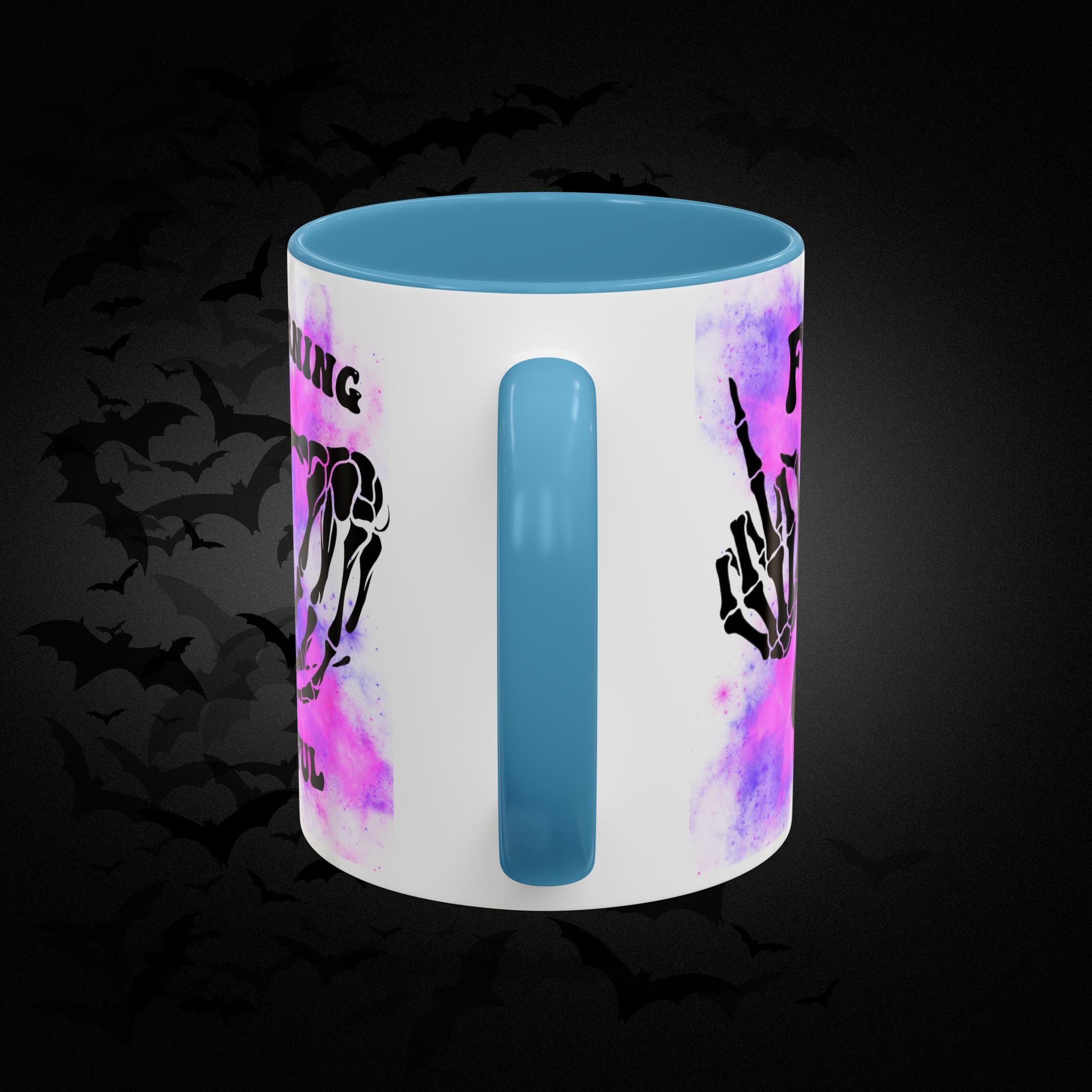 Good Morning Beautiful Fuck Off Skeleton Hands Accent Coffee Mug