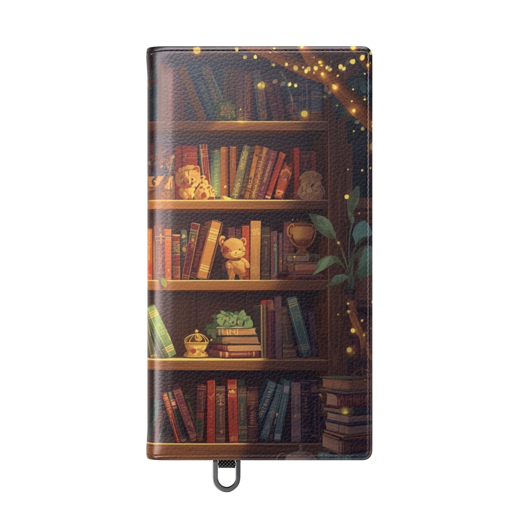 Whimsigoth Bookcase Wallet Flip Case - Romantasy Reader Phone Wallet - Book Pattern Flip Case - Bookish Phone Case