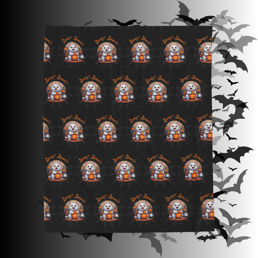 Spooky Season Cat Halloween Throw Blanket — Pumpkin Gothic Home Decor