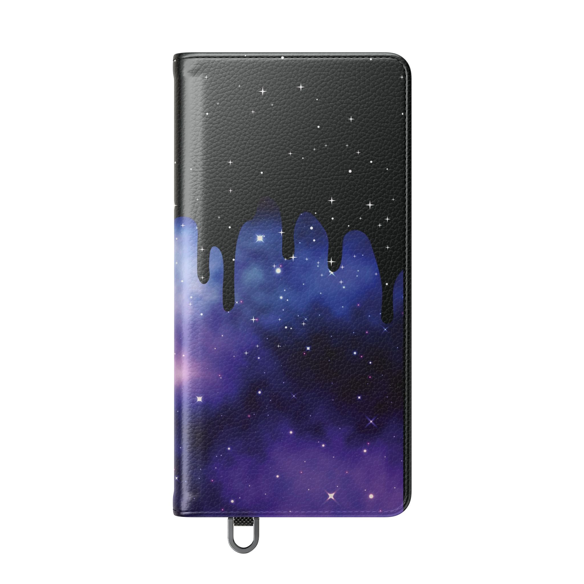 Pastel Goth Drippy Galaxy Flip Wallet Phone Case - Wallet Case for Samsung and iPhone - Gothic Style Wallet Phone Cases