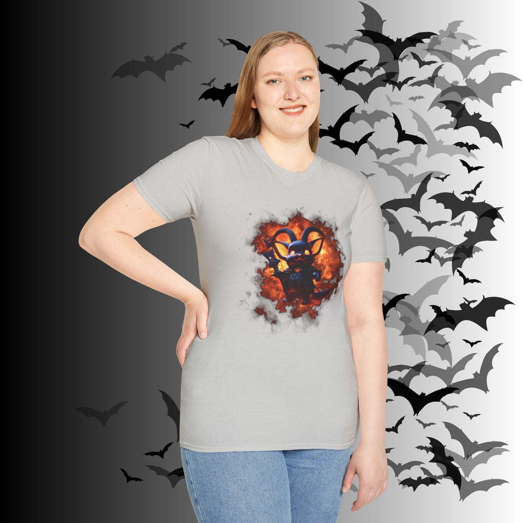 Whimsigoth Chibi Baphomet Fire T-Shirt — Gothic Occult Tee