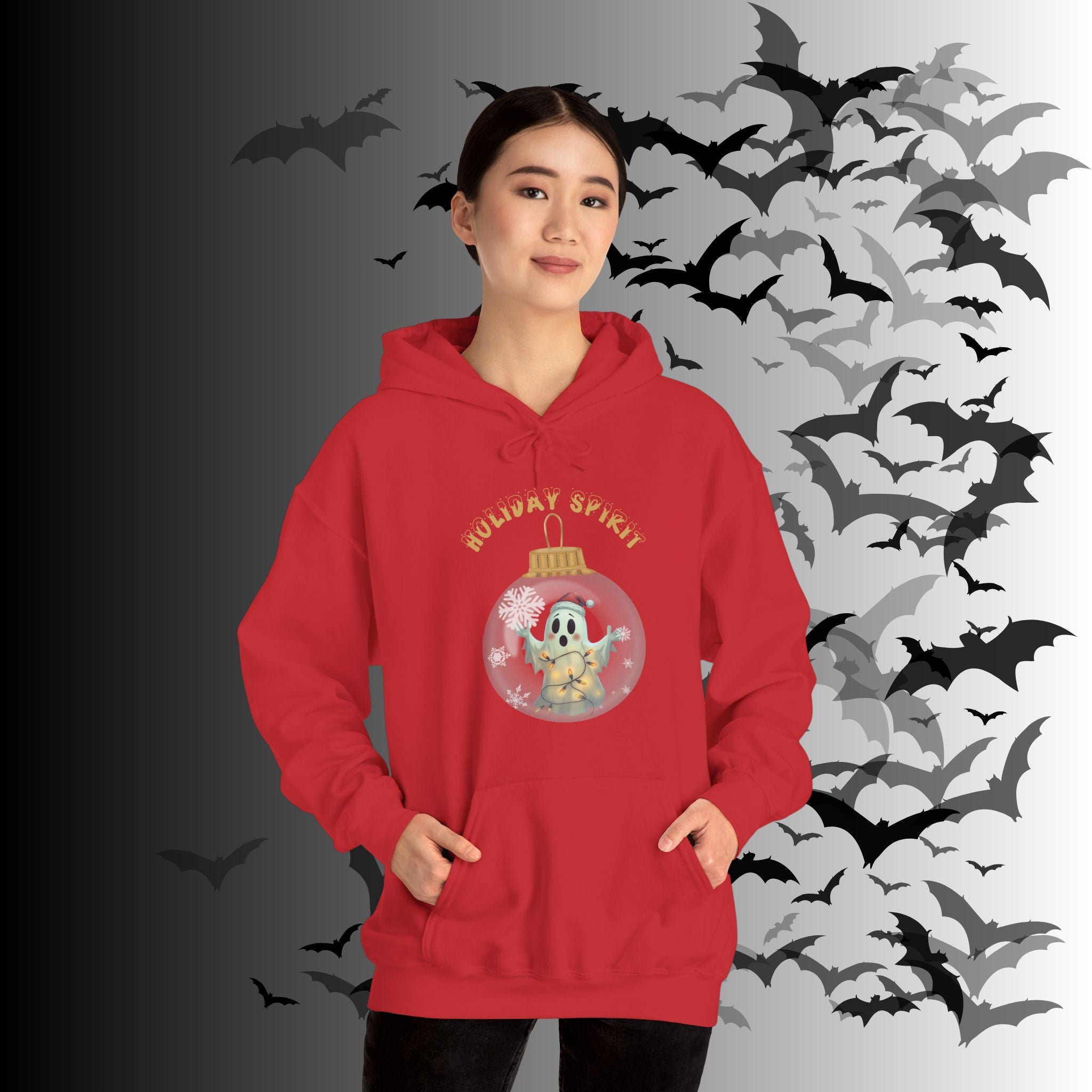 Holiday Spirit Hoodie — Ghost Christmas Ornament Gothmas Pullover
