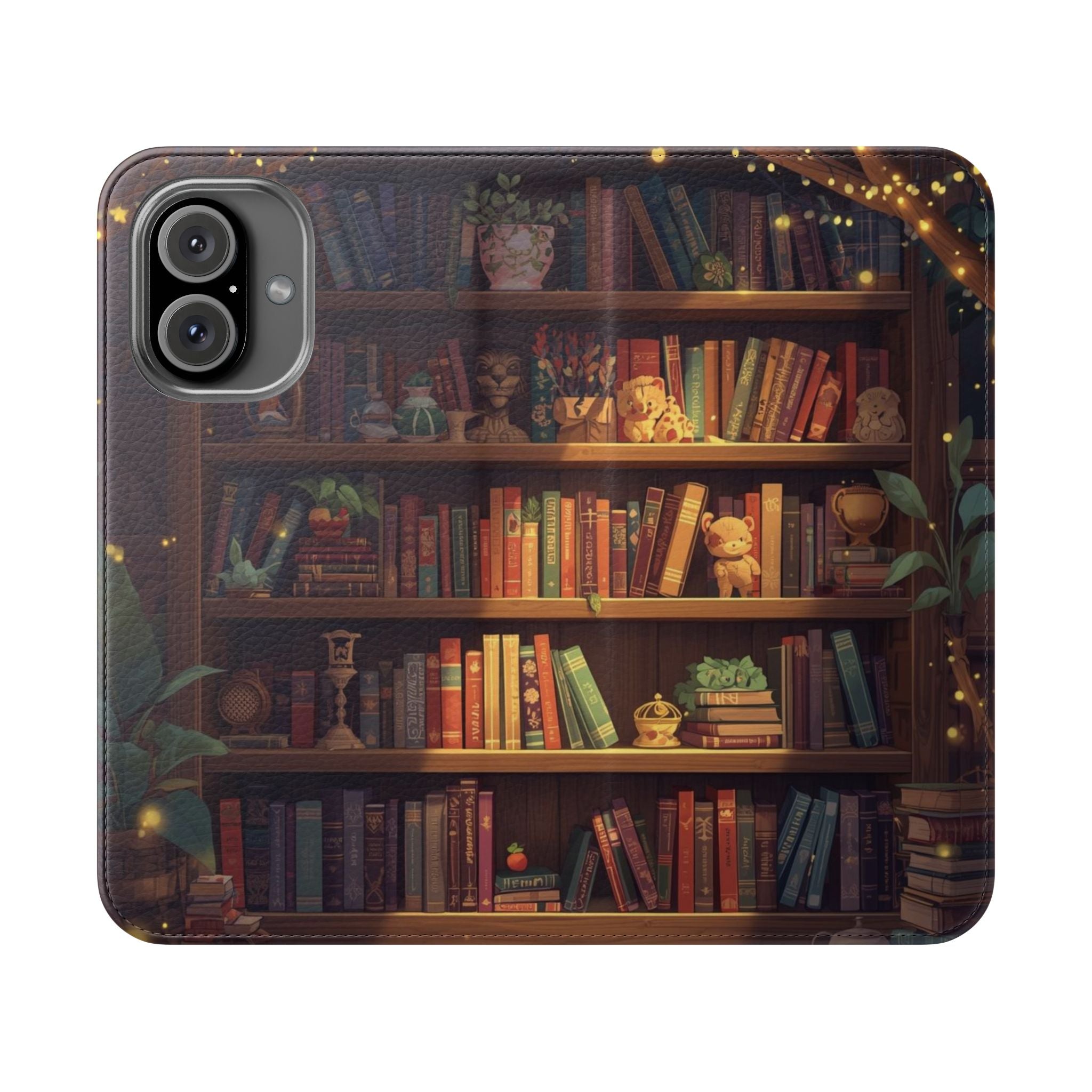 Whimsigoth Bookcase Wallet Flip Case - Romantasy Reader Phone Wallet - Book Pattern Flip Case - Bookish Phone Case