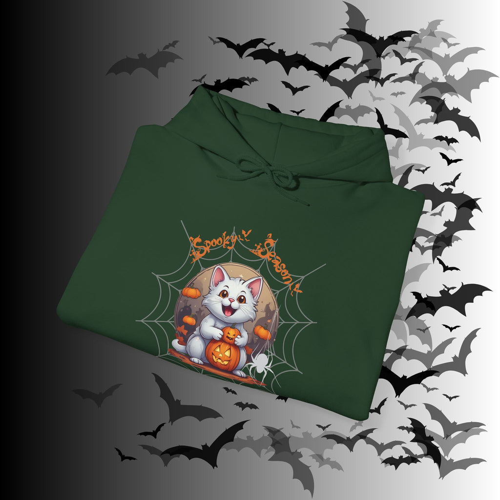 Spooky Season Cat Hoodie — Kawaii Halloween Pumpkin Pullover