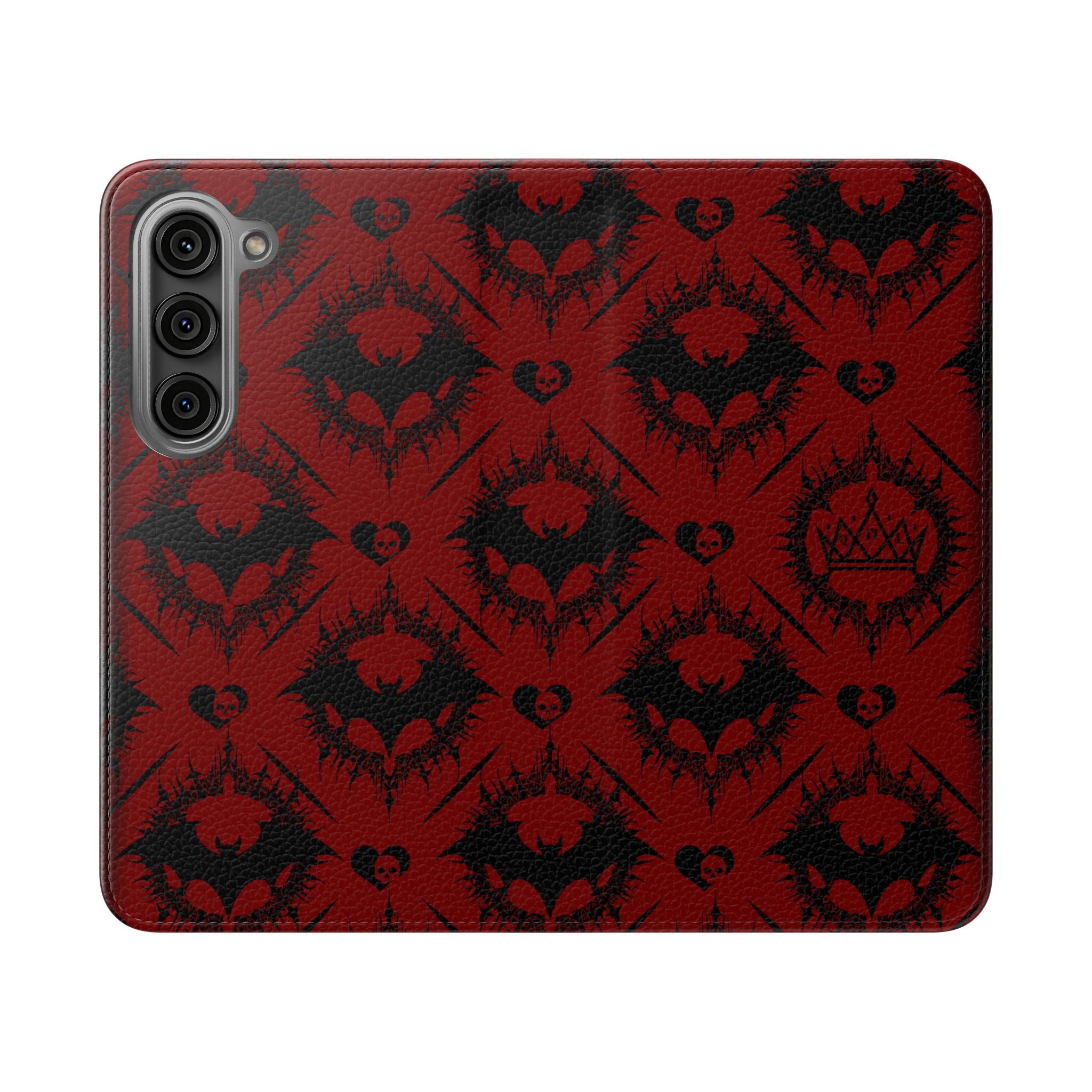 Copy of Gothic Bat Wallet Flip Case - Elegant Goth Phone Wallet - Bat Pattern Flip Case - Gothic Phone Case - Stylish Wallet Phone Case