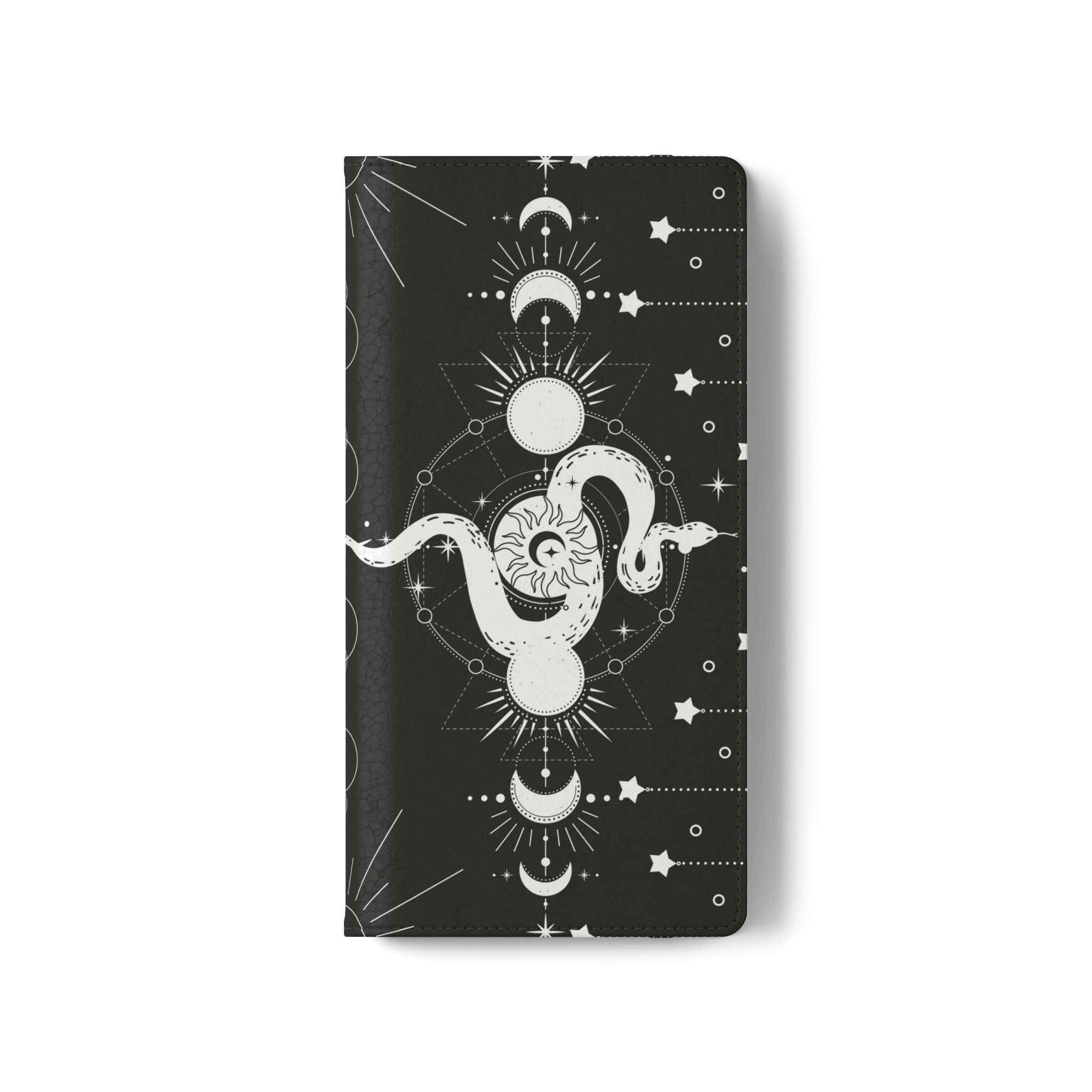 Gothic Style Celestial Snake Moon Phases Wallet Flip PhoneCase - Celestial Style Phone Case for iPhone and Samsung - Moon Phases Wallet Case