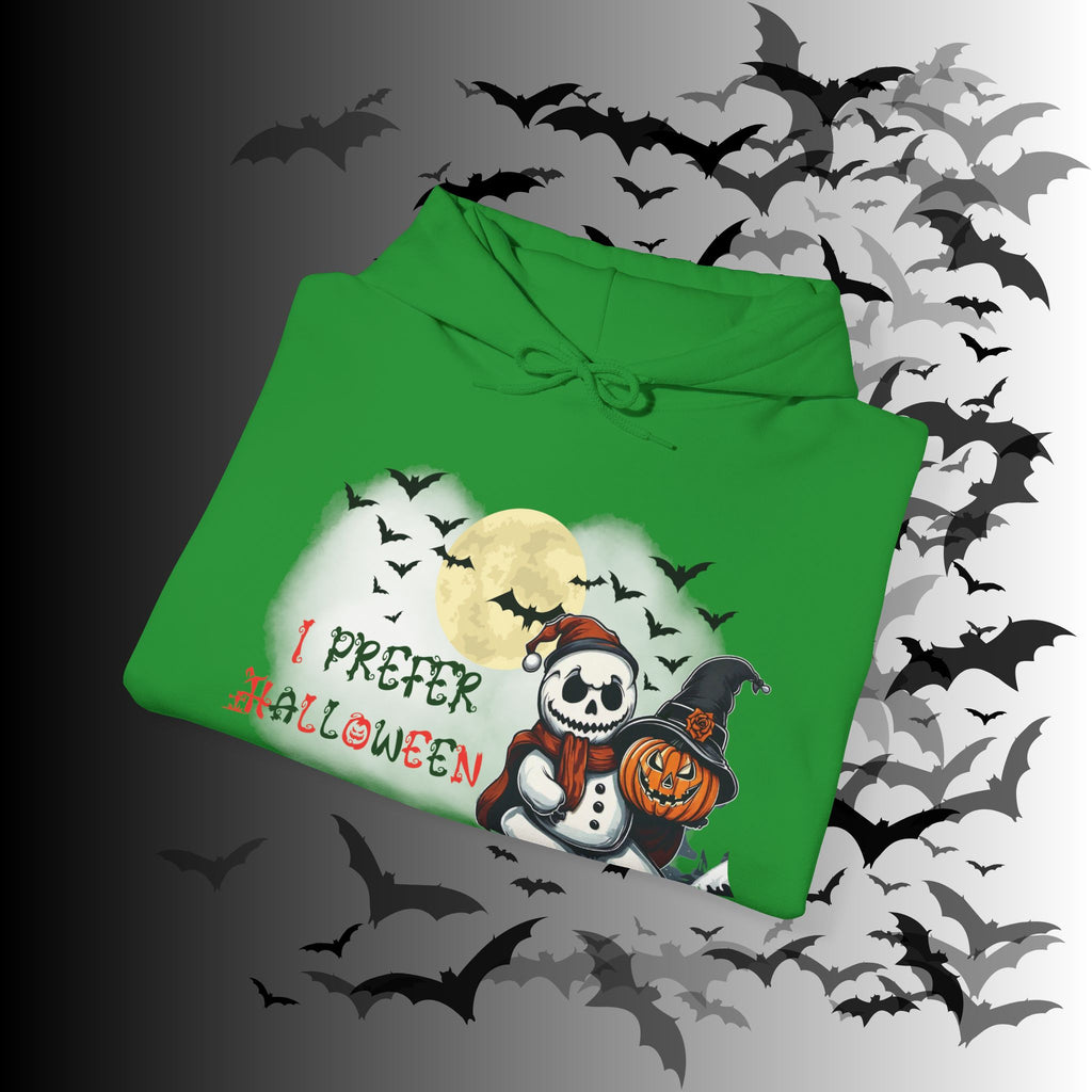 I Prefer Halloween Hoodie — Gothic Christmas Skull Snowman Pumpkin