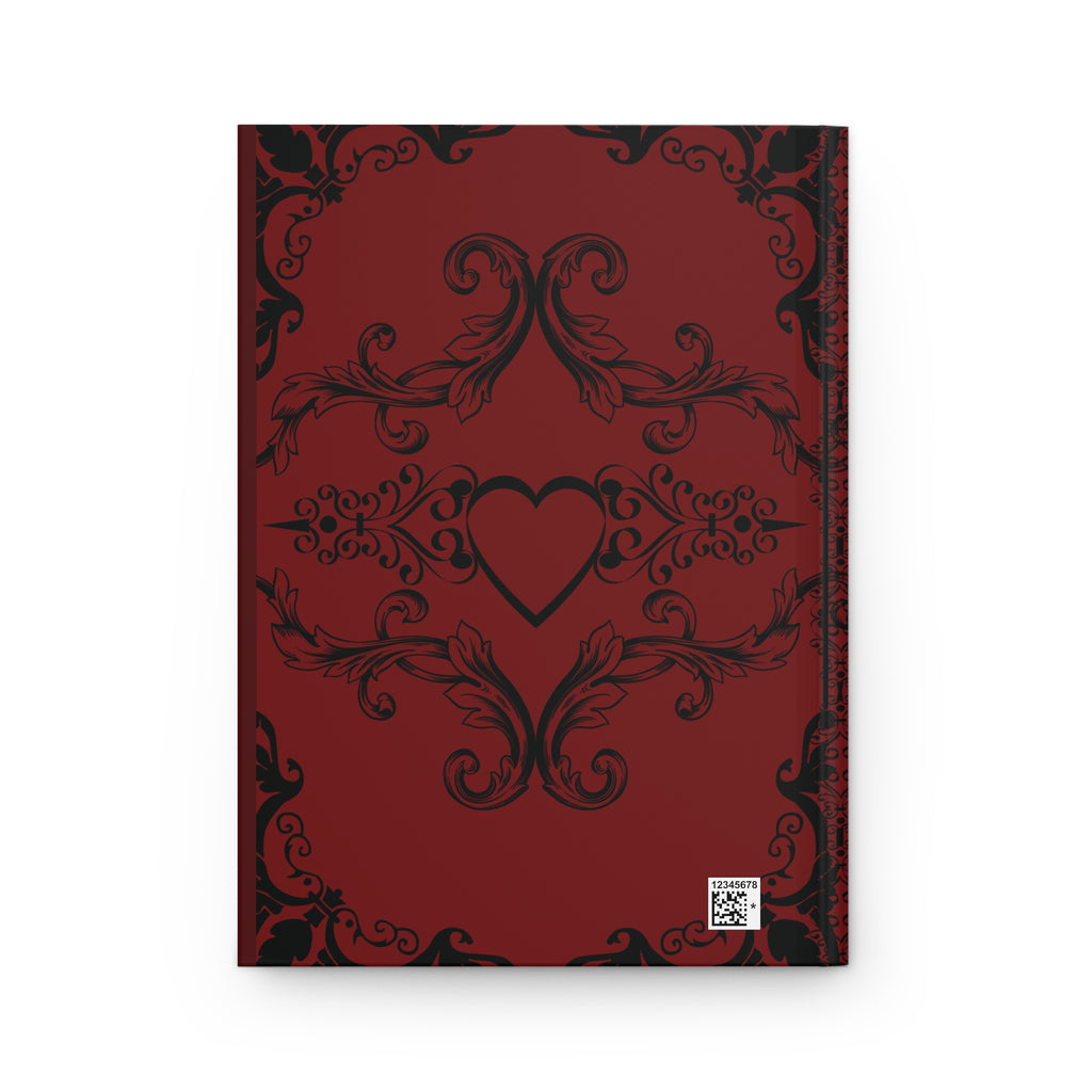 Crimson Gothic Dark Romance Journal — Red & Black Victorian Heart Hardcover