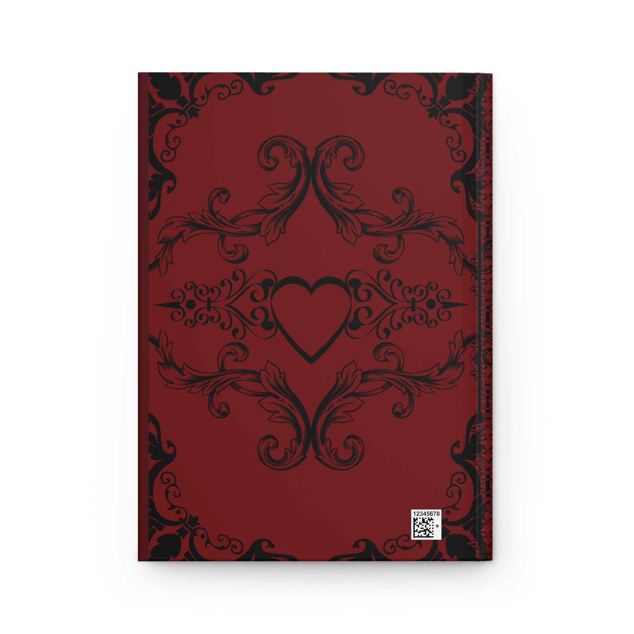 Crimson Gothic Dark Romance Journal — Red & Black Victorian Heart Hardcover