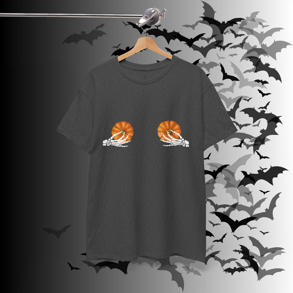Skeleton Hands Pumpkin Halloween T-Shirt — Funny Spooky Season Tee