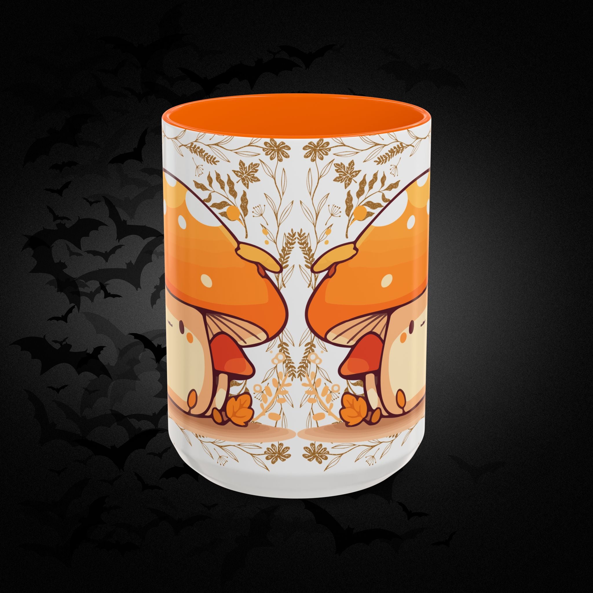 Autumn Mushroom Cute Coffee Mug — Fall Kawaii Accent Mug (11/15oz)