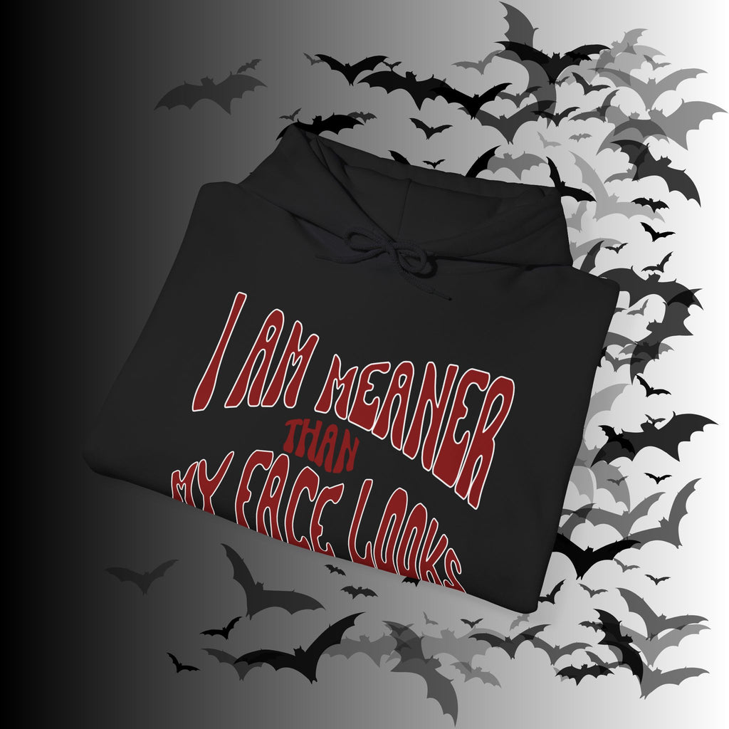 I Am Meaner Than My Face Looks Hoodie — Gothic Attitude Pullover