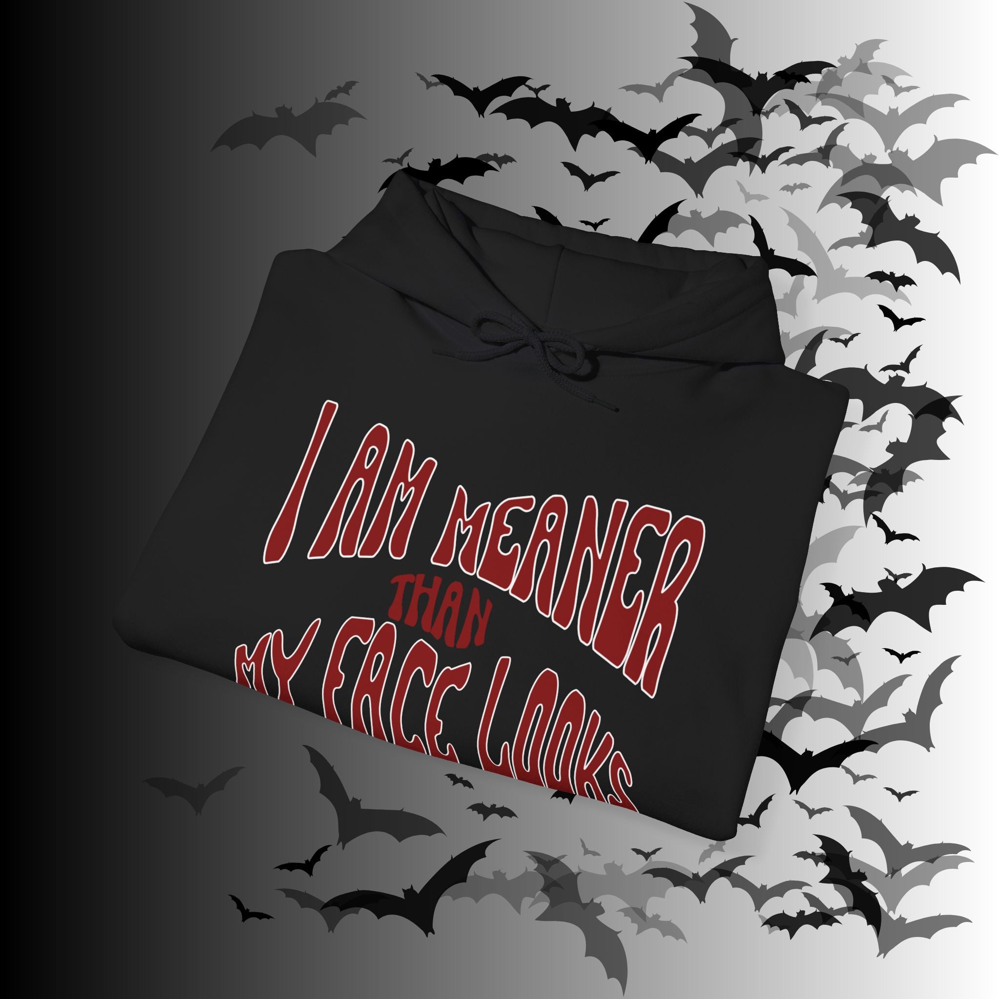 I Am Meaner Than My Face Looks Hoodie — Gothic Attitude Pullover
