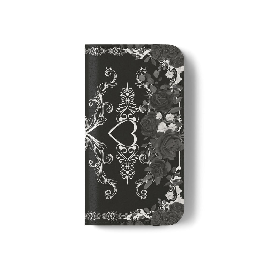 Romantic Goth Wallet Flip Case - Goth Botanical Phone Case