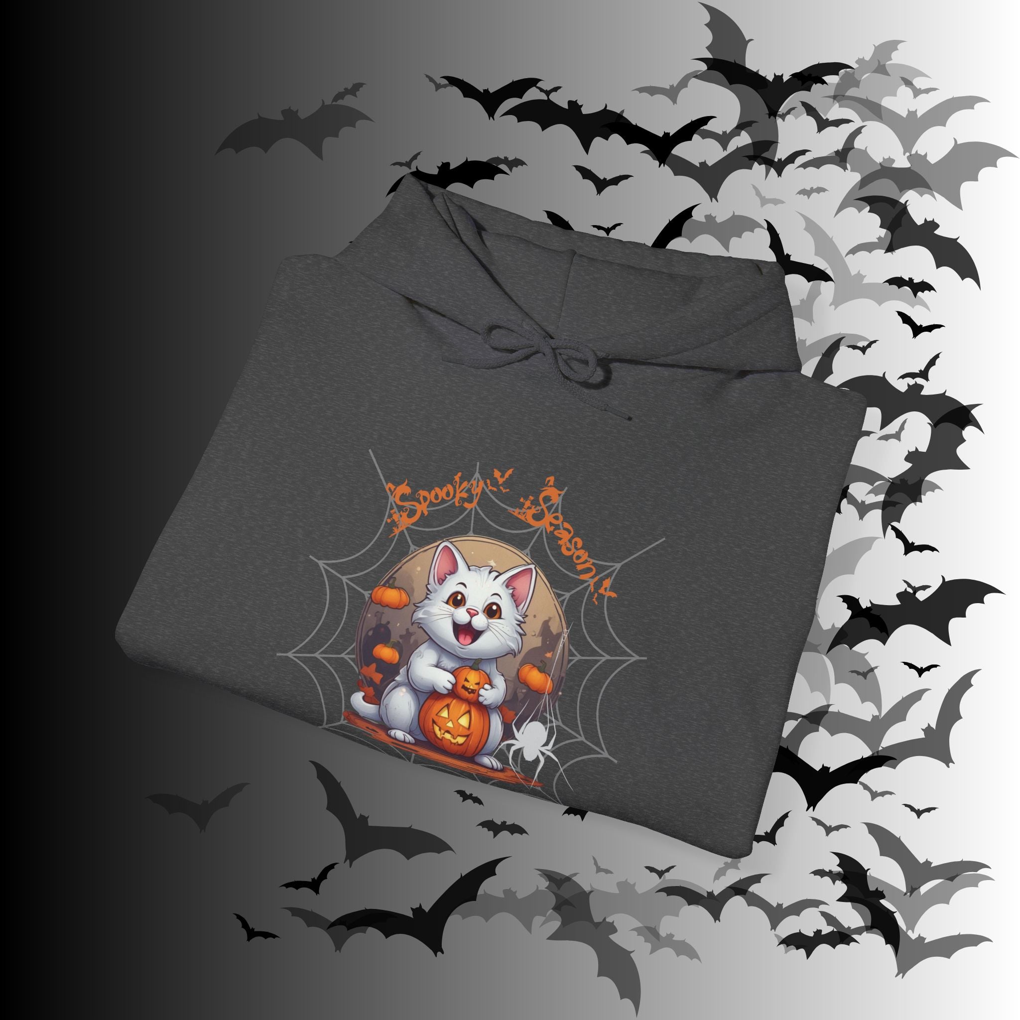 Spooky Season Cat Hoodie — Kawaii Halloween Pumpkin Pullover