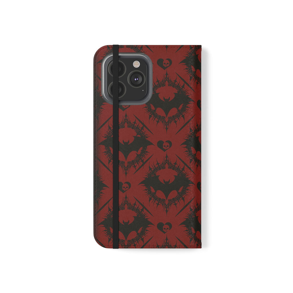 Copy of Gothic Bat Wallet Flip Case - Elegant Goth Phone Wallet - Bat Pattern Flip Case - Gothic Phone Case - Stylish Wallet Phone Case