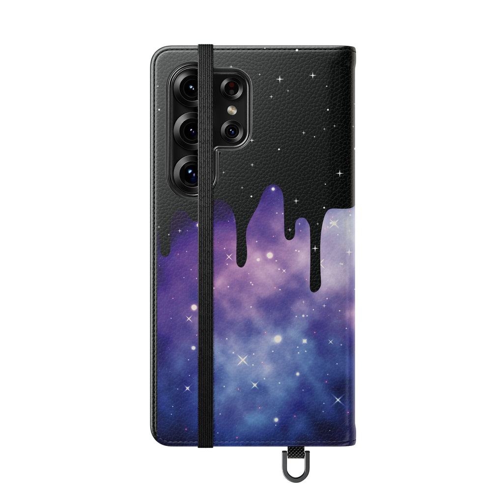 Pastel Goth Drippy Galaxy Flip Wallet Phone Case - Wallet Case for Samsung and iPhone - Gothic Style Wallet Phone Cases