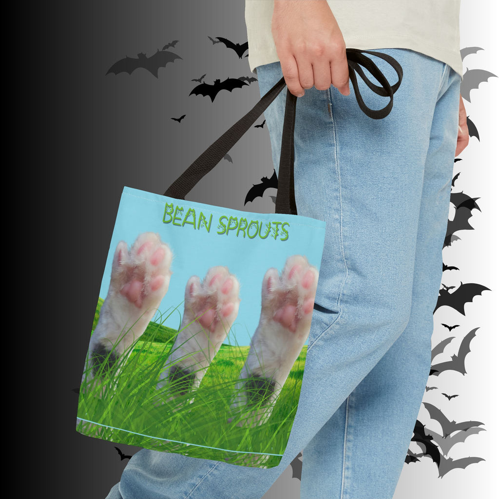"Bean Sprouts" Cat Paws Tote Bag — Funny Cat Lover Gift