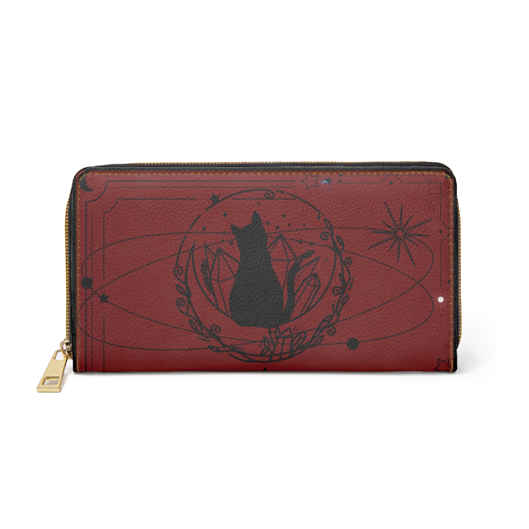Goth Wallet Dark Academia Celestial Cat Zipper Wallet