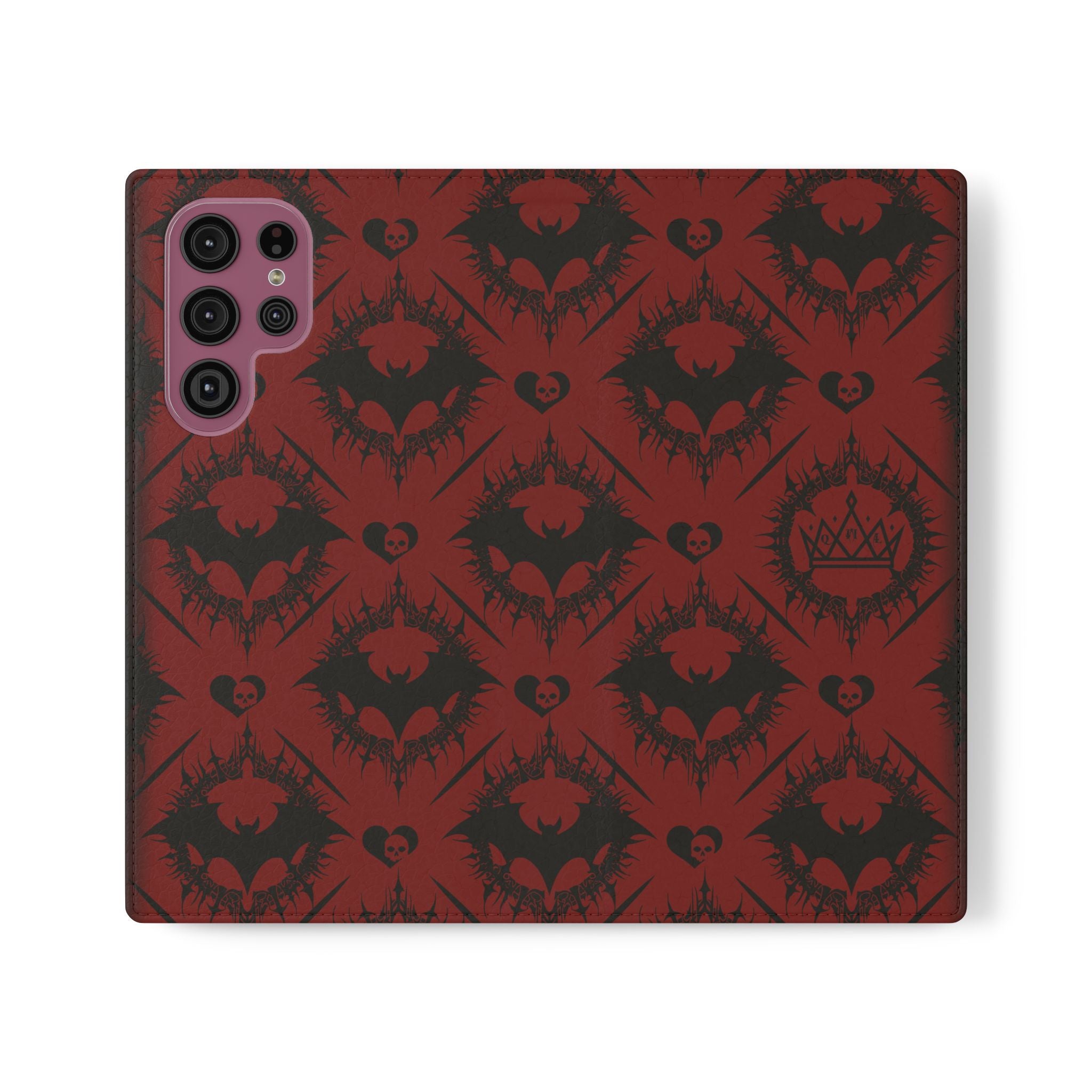 Copy of Gothic Bat Wallet Flip Case - Elegant Goth Phone Wallet - Bat Pattern Flip Case - Gothic Phone Case - Stylish Wallet Phone Case